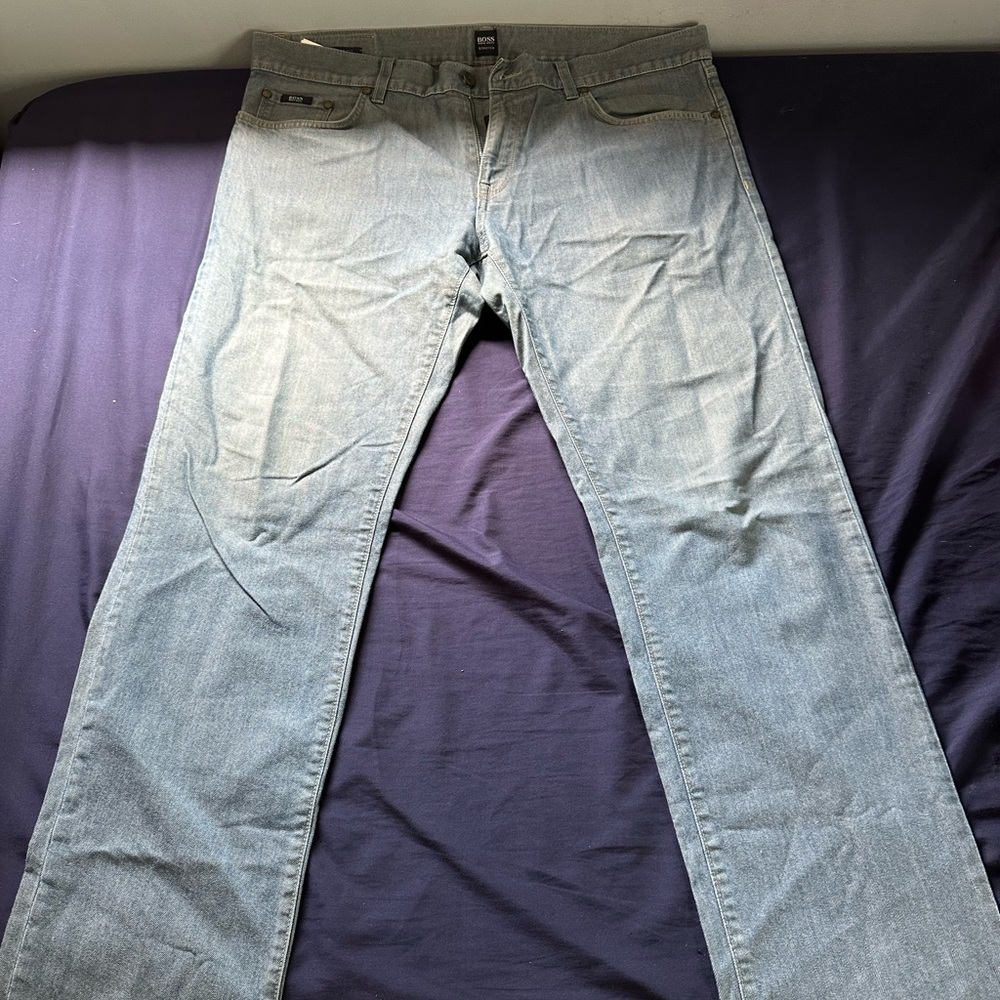 Boss Blue Straight Jeans Classic Fit